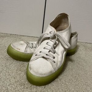 Gemo sneakers EUR 38 US 7.5 white green Italian fashion GUC​